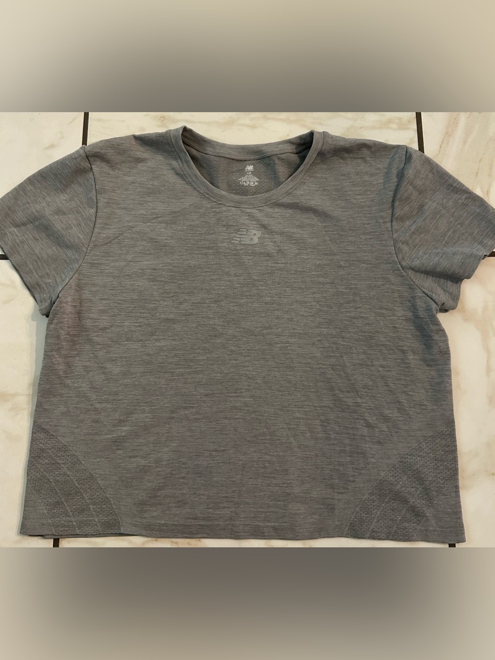 New Balance Women's Heather Gray Short Sleeve Athletic Tee